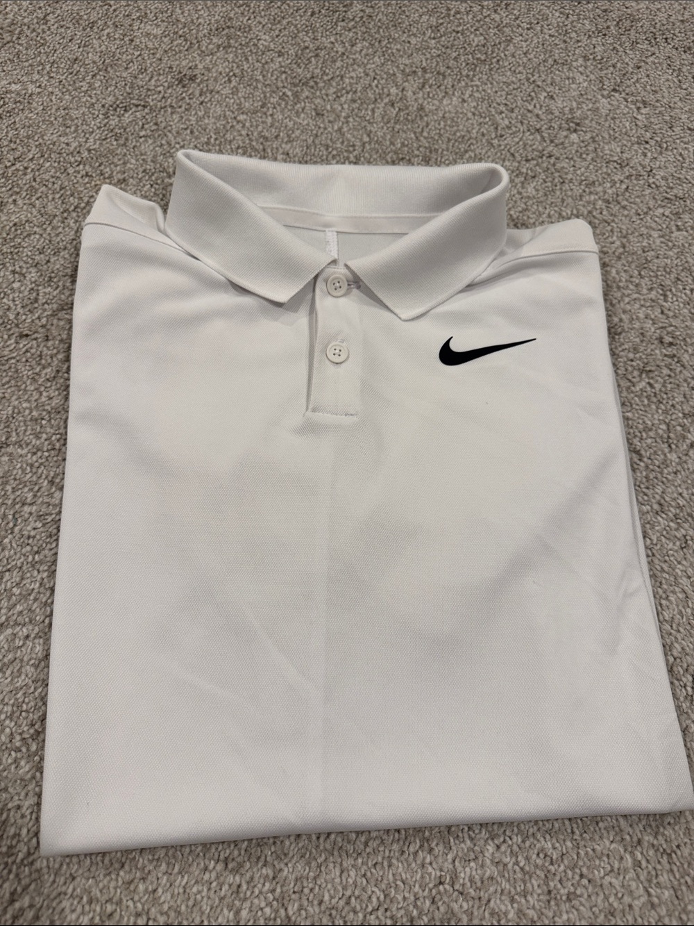 Nike Dri-FIT Polo Shirt in White Large